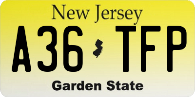 NJ license plate A36TFP