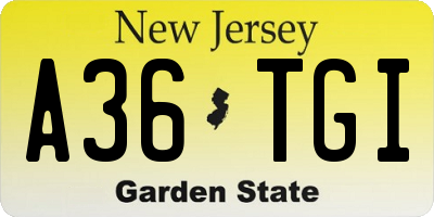 NJ license plate A36TGI