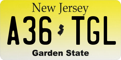 NJ license plate A36TGL