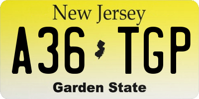 NJ license plate A36TGP