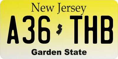 NJ license plate A36THB