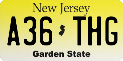NJ license plate A36THG