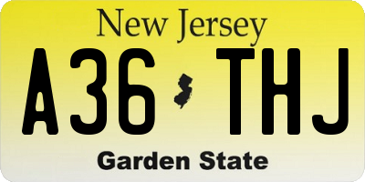 NJ license plate A36THJ