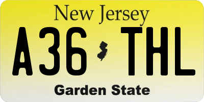 NJ license plate A36THL