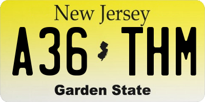 NJ license plate A36THM