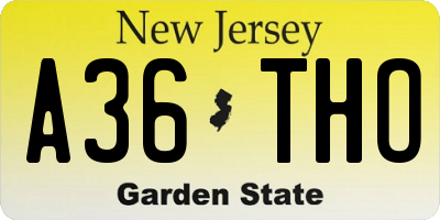 NJ license plate A36THO