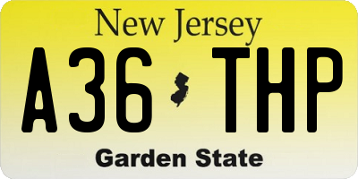 NJ license plate A36THP