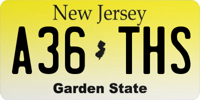 NJ license plate A36THS