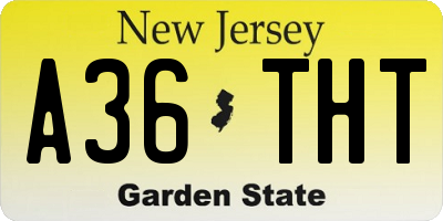 NJ license plate A36THT