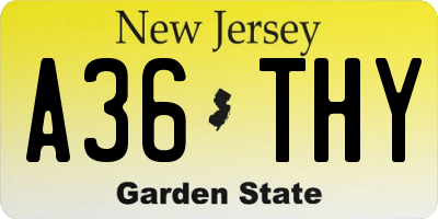 NJ license plate A36THY
