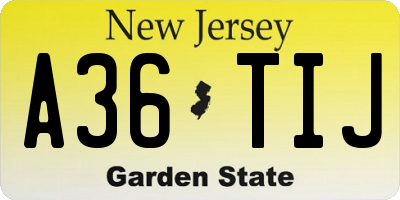 NJ license plate A36TIJ