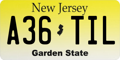 NJ license plate A36TIL