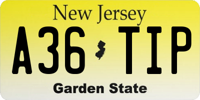 NJ license plate A36TIP
