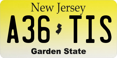 NJ license plate A36TIS