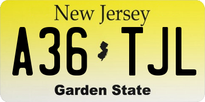 NJ license plate A36TJL