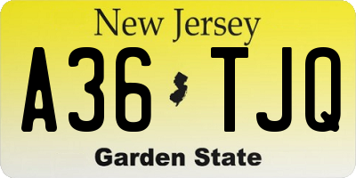 NJ license plate A36TJQ