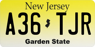 NJ license plate A36TJR