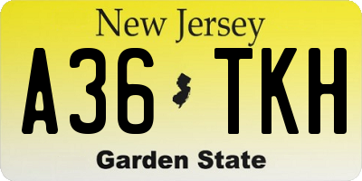 NJ license plate A36TKH