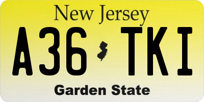 NJ license plate A36TKI