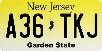NJ license plate A36TKJ