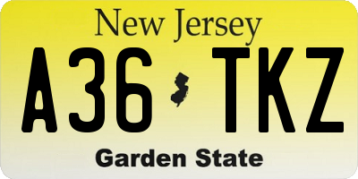 NJ license plate A36TKZ