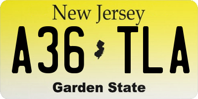 NJ license plate A36TLA