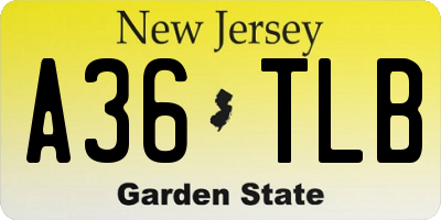 NJ license plate A36TLB