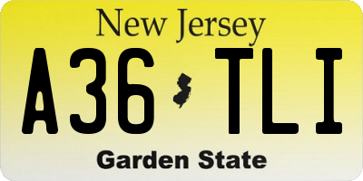 NJ license plate A36TLI