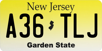NJ license plate A36TLJ