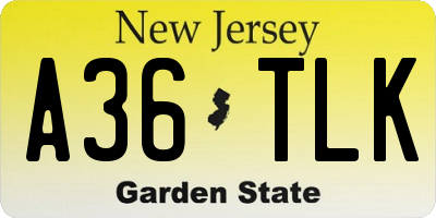 NJ license plate A36TLK