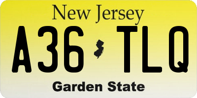NJ license plate A36TLQ