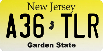 NJ license plate A36TLR