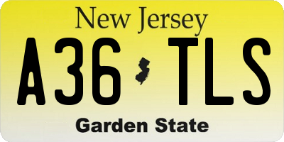 NJ license plate A36TLS