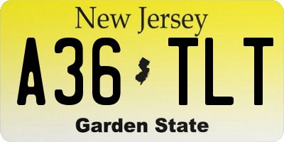 NJ license plate A36TLT