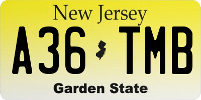 NJ license plate A36TMB
