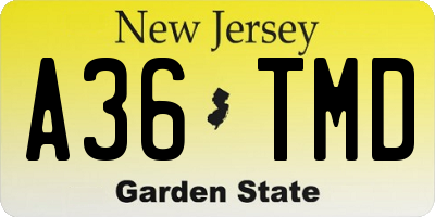 NJ license plate A36TMD