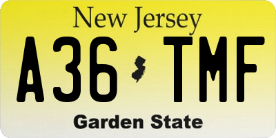 NJ license plate A36TMF