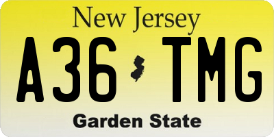 NJ license plate A36TMG