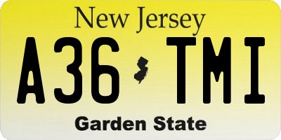NJ license plate A36TMI