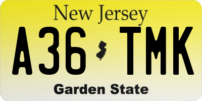 NJ license plate A36TMK