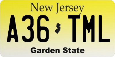 NJ license plate A36TML