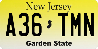 NJ license plate A36TMN