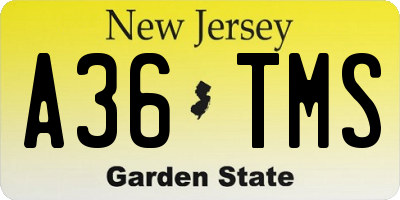 NJ license plate A36TMS