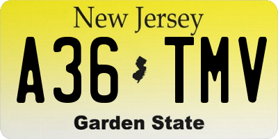 NJ license plate A36TMV