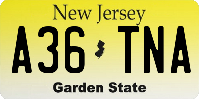 NJ license plate A36TNA