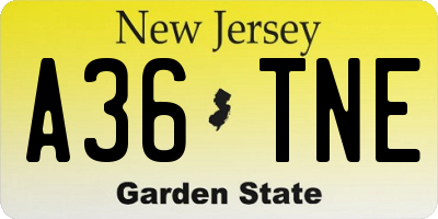 NJ license plate A36TNE