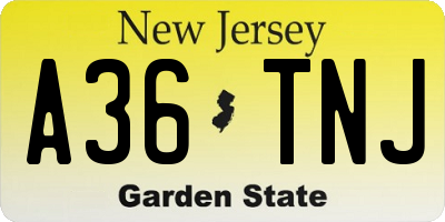 NJ license plate A36TNJ