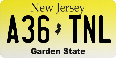 NJ license plate A36TNL