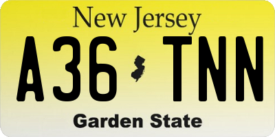 NJ license plate A36TNN
