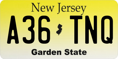 NJ license plate A36TNQ